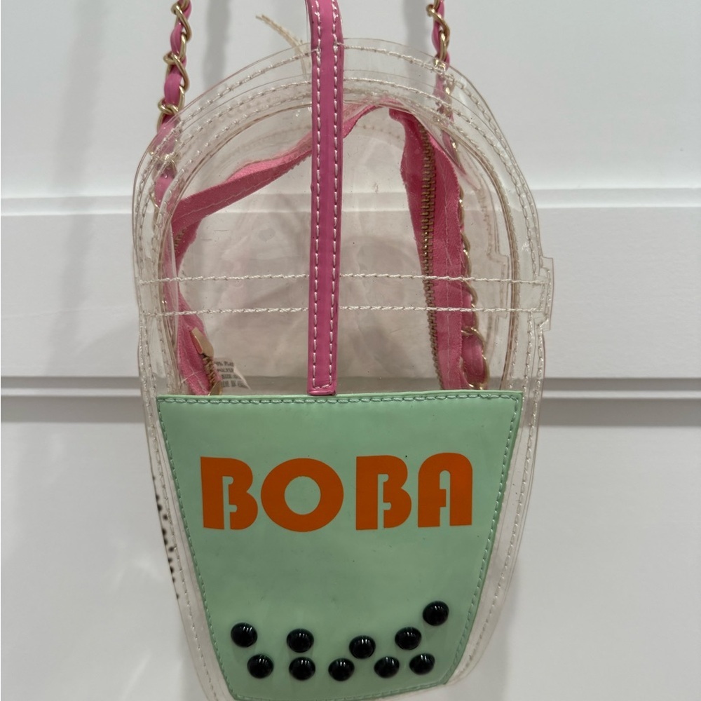 Boba Themed Clear Crossbody Bag